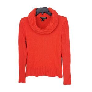 Ralph Lauren Sweater Womens Medium Chunky Knit Pullover Cowl Long Sleeve Stretch